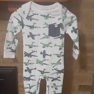 100% Cotton - Sovereign Code Long Sleeve Onesie with Airplanes
